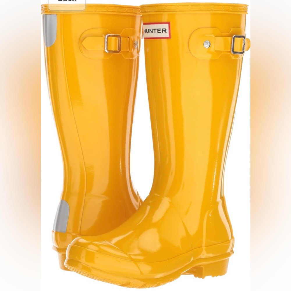 NIB Hunter Unisex-Child Original Gloss Yellow Rain Boot (EU 34)